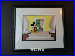 Disney Pluto vs The Watchdog Framed 21x18 Original Production Cel withCOA