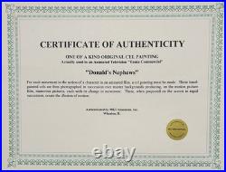 Disney Prod Stock Certificate 1967 WithDonald's Nephew Louie Prod Animation Cel