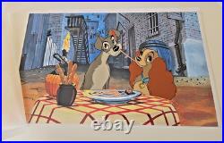 Disney Production Cel & Background Lady & the Tramp LE 17/17 Signed Lee Dyer