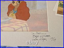 Disney Production Cel & Background Lady & the Tramp LE 17/17 Signed Lee Dyer