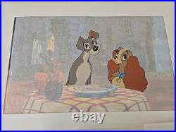 Disney Production Cel & Background Lady & the Tramp LE 17/17 Signed Lee Dyer
