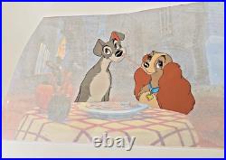 Disney Production Cel & Background Lady & the Tramp LE 17/17 Signed Lee Dyer