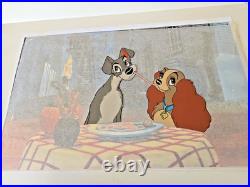 Disney Production Cel & Background Lady & the Tramp LE 17/17 Signed Lee Dyer