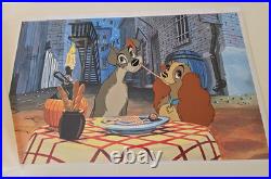 Disney Production Cel & Background Lady & the Tramp LE 17/17 Signed Lee Dyer