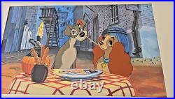 Disney Production Cel & Background Lady & the Tramp LE 17/17 Signed Lee Dyer