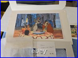 Disney Production Cel & Background Lady & the Tramp LE 17/17 Signed Lee Dyer