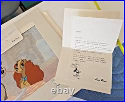Disney Production Cel & Background Lady & the Tramp LE 17/17 Signed Lee Dyer