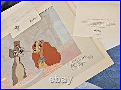 Disney Production Cel & Background Lady & the Tramp LE 17/17 Signed Lee Dyer
