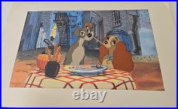 Disney Production Cel & Background Lady & the Tramp LE 17/17 Signed Lee Dyer