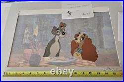 Disney Production Cel & Background Lady & the Tramp LE 17/17 Signed Lee Dyer