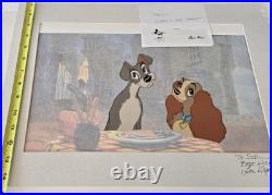 Disney Production Cel & Background Lady & the Tramp LE 17/17 Signed Lee Dyer