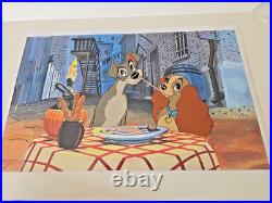 Disney Production Cel & Background Lady & the Tramp LE 17/17 Signed Lee Dyer