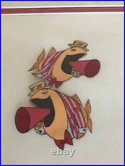 Disney Production Cel Bedknobs and Broomsticks 1971 2 fish with Megaphones