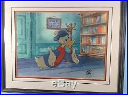 Disney Production Cel Mickey's Christmas Carol Donald D. With Background Framed