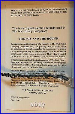Disney Production Original Animation Cel Fox & The Hound Chief & Barrel 1981