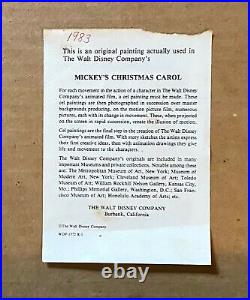Disney Production Original Animation Cel Mickey's Christmas Carol 1983