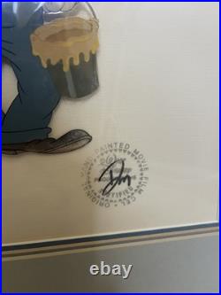 Disney Productions DONALD DUCK and GOOFY Bill Posters 1940 Animation Cel withCOA