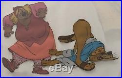 Disney Productions-TWO-CERTIFIED Original Hand-Painted Movie Cels NO. 034 & 45