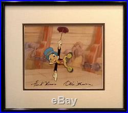 Disney Short OPC Jiminy Cricket Original Production Cel FRAMED Pinocchio Art
