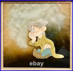 Disney Snow White Dopey- Original Production Cel-Courvoisier Setup-1937