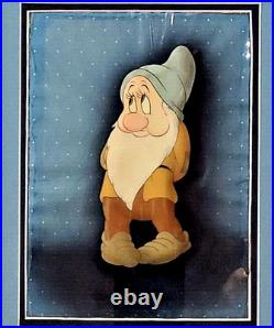 Disney Snow White Large Bashful Courvoisier Original production cel hand