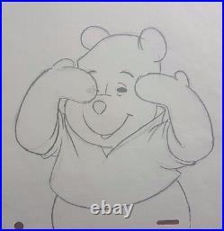 Disney Studios Winnie the Pooh Pencil Drawing With ORIGINAL PRODUCTION MARKS