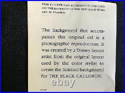 Disney The Black Cauldron Original(Certified) Hand Painted Production Cels (2)