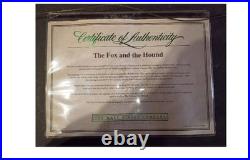 Disney The Fox and the Hound Production Cel Art with COA Cooper & Tod Appraised