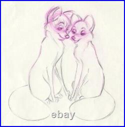 Disney The Fox and the Hound Vixey & Todd Original Production Drawing Glen Keane