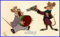 Disney The Great Mouse Detective Basil & Dawson Framed Animation Production Cel