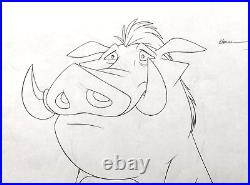Disney The Lion King 3 Animation Production Clean-up Drawing Pumbaa Cel
