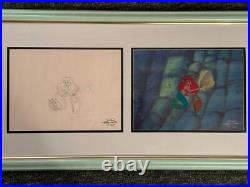 Disney The Little Mermaid Ariel Original TV Production Cel & Drawing
