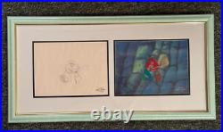 Disney The Little Mermaid Ariel Original TV Production Cel & Drawing