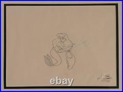 Disney The Little Mermaid Ariel Original TV Production Cel & Drawing
