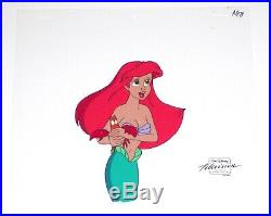 Disney The Little Mermaid Series 1992 Production Cel + Drawing Ariel Sebastian