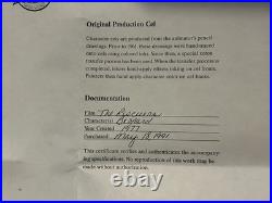 Disney The Rescuers 1977 Original Production Cel Bernard Framed COA Seal