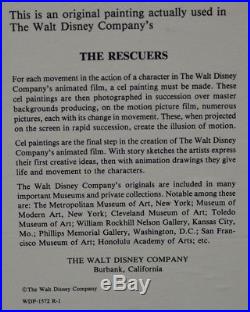 Disney The Rescuers BERNARD Original Production Cel withCOA
