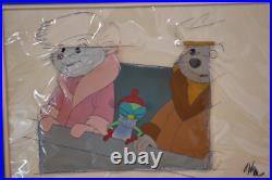 Disney The Rescuers Original Production Cel On Setup BG Please See Damage To Cel