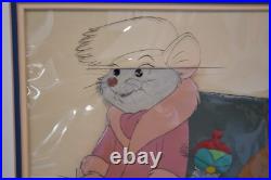 Disney The Rescuers Original Production Cel On Setup BG Please See Damage To Cel