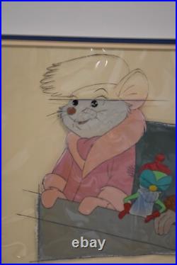 Disney The Rescuers Original Production Cel On Setup BG Please See Damage To Cel