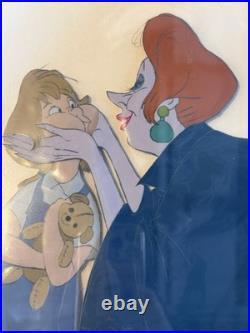 Disney The Rescuers Production Cel Framed Madame Medusa Penny Signed w COA