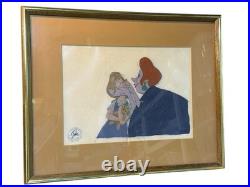 Disney The Rescuers Production Cel Framed Madame Medusa Penny Signed w COA