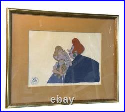 Disney The Rescuers Production Cel Framed Madame Medusa Penny Signed w COA