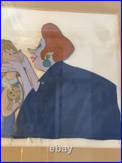 Disney The Rescuers Production Cel Framed Madame Medusa Penny Signed w COA