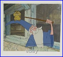 Disney The Sword in the Stone production cel 1963 Merlin & Archimedes