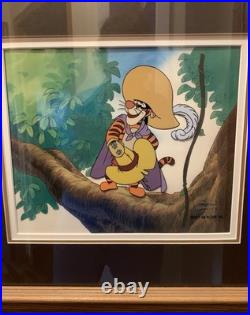 Disney Tigger Original Production Cel & Drawing COA The Masked Offender Framed