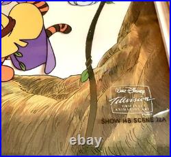 Disney Tigger Original Production Cel & Drawing COA The Masked Offender Framed