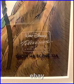 Disney Tigger Original Production Cel & Drawing COA The Masked Offender Framed