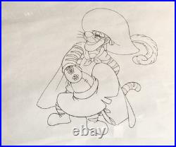 Disney Tigger Original Production Cel & Drawing COA The Masked Offender Framed