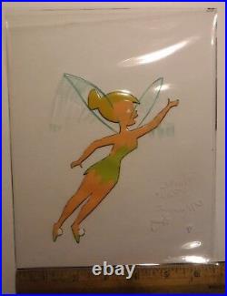 Disney Tinker Bell 1950s original Production cel ART CORNER cel SIGNED New